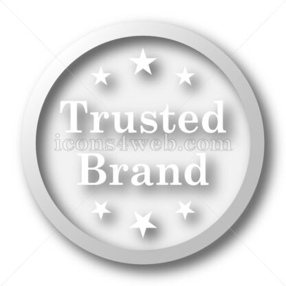Trusted brand white icon. Trusted brand white button - Website icons