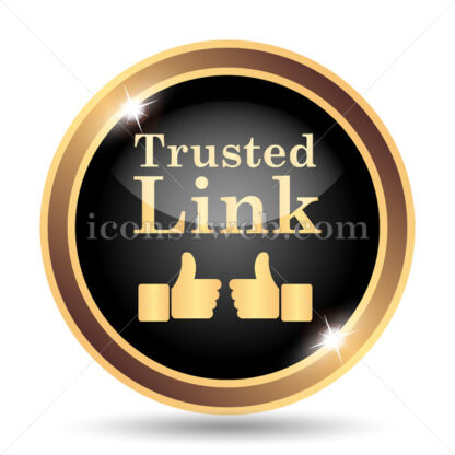 Trusted link gold icon. - Website icons