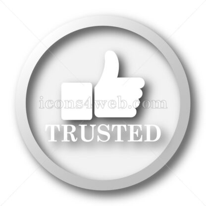 Trusted white icon. Trusted white button - Website icons