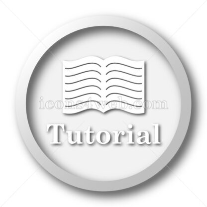 Tutorial white icon. Tutorial white button - Website icons