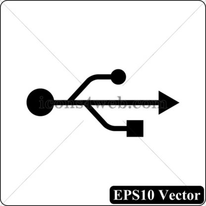 USB black icon. EPS10 vector. - Website icons