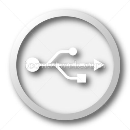 USB white icon. USB white button - Website icons