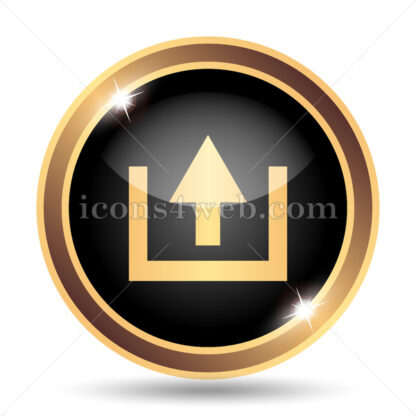 Upload sign gold icon. - Website icons
