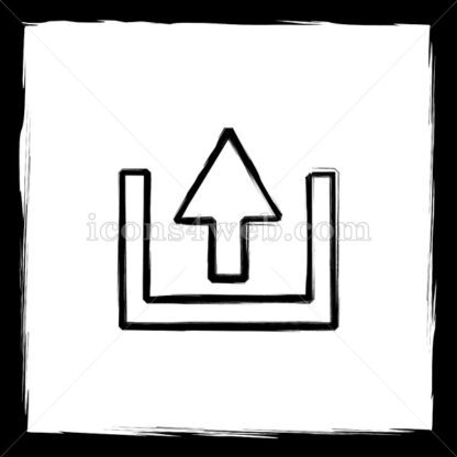 Upload sign sketch icon. - Website icons
