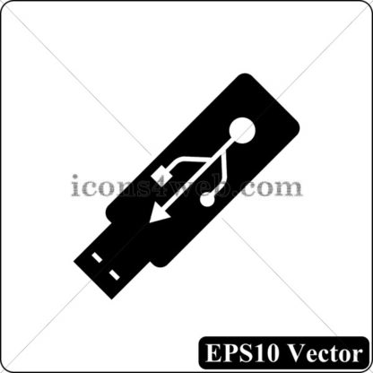 Usb flash drive black icon. EPS10 vector. - Website icons