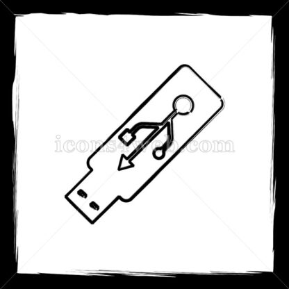 Usb flash drive sketch icon. - Website icons