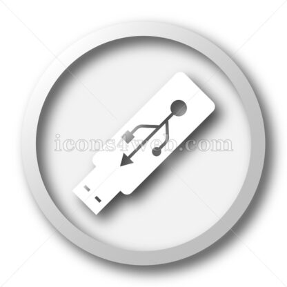 Usb flash drive white icon. Usb flash drive white button - Website icons