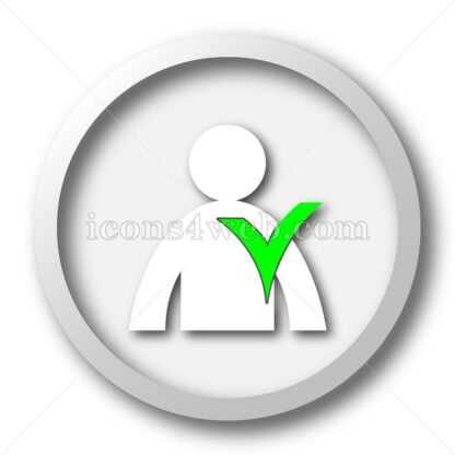User online white icon. User online white button - Website icons