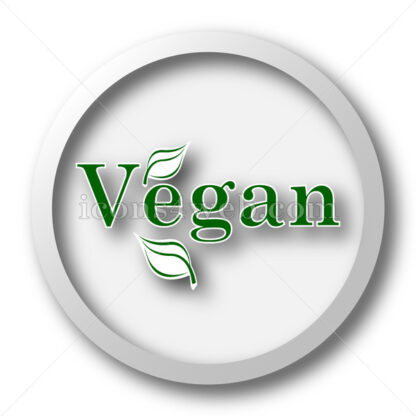 Vegan white icon. Vegan white button - Website icons