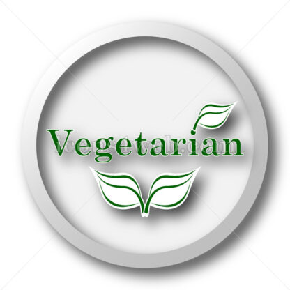 Vegetarian white icon. Vegetarian white button - Website icons