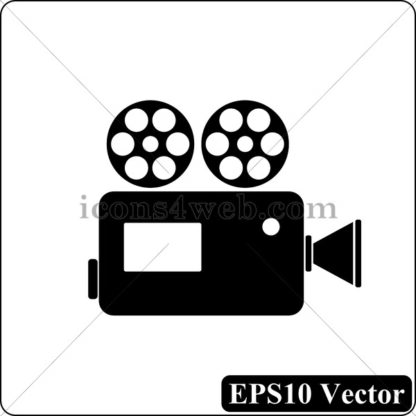 Video camera black icon. EPS10 vector. - Website icons