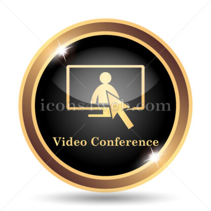 Video conference gold icon. - Website icons