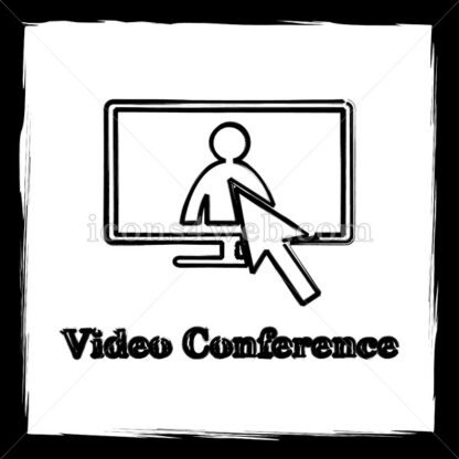 Video conference sketch icon. - Website icons