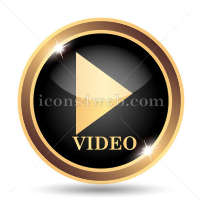Video play gold icon. - Website icons