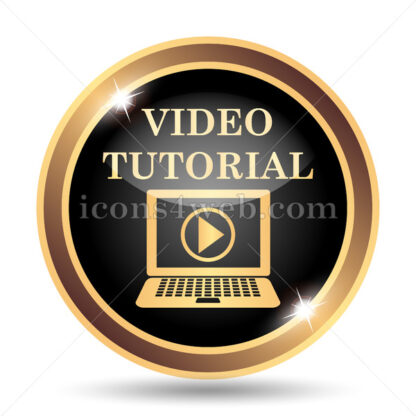 Video tutorial gold icon. - Website icons