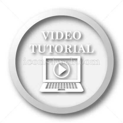 Video tutorial white icon. Video tutorial white button - Website icons