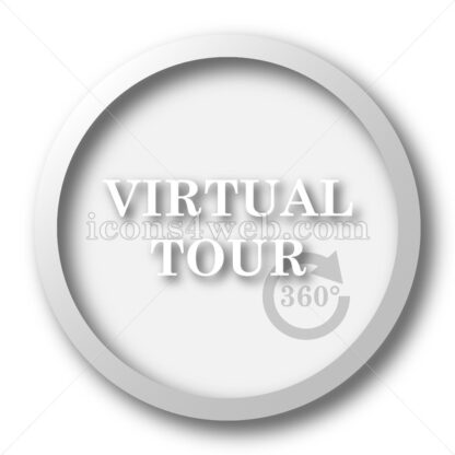 Virtual tour white icon. Virtual tour white button - Website icons