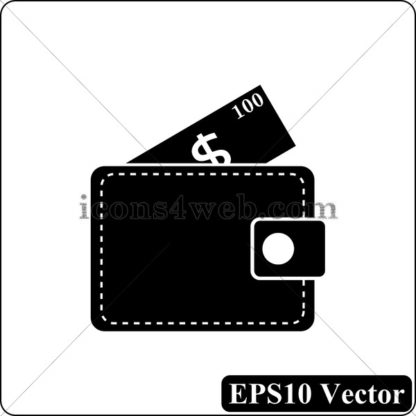 Wallet black icon. EPS10 vector. - Website icons