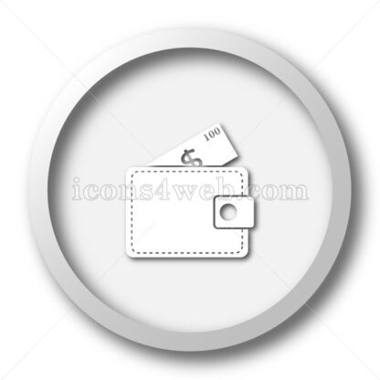 Wallet white icon. Wallet white button - Website icons