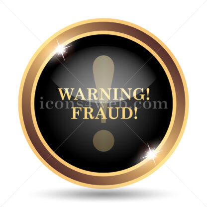 Warning fraud gold icon. - Website icons