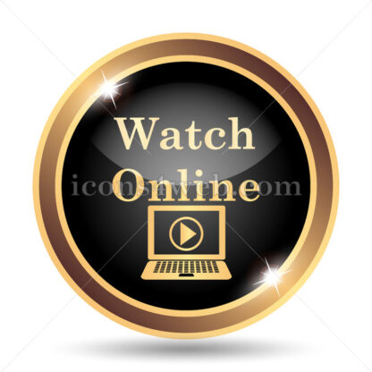 Watch online gold icon. - Website icons