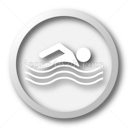 Water sports white icon. Water sports white button - Website icons