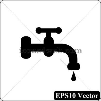 Water tap black icon. EPS10 vector. - Website icons