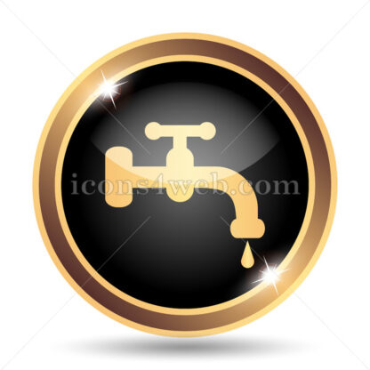 Water tap gold icon. - Website icons