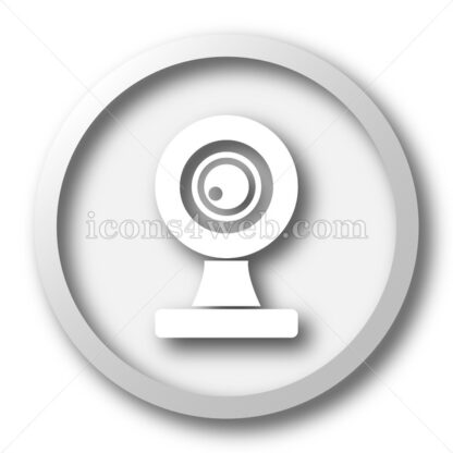 Webcam white icon. Webcam white button - Website icons