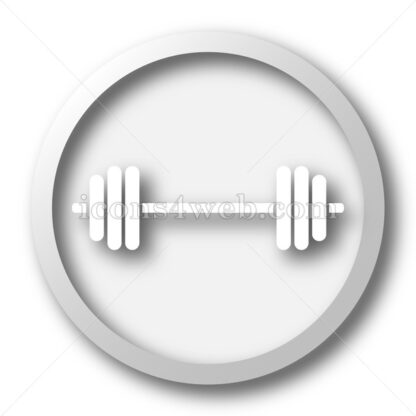 Weightlifting white icon. Weightlifting white button - Website icons