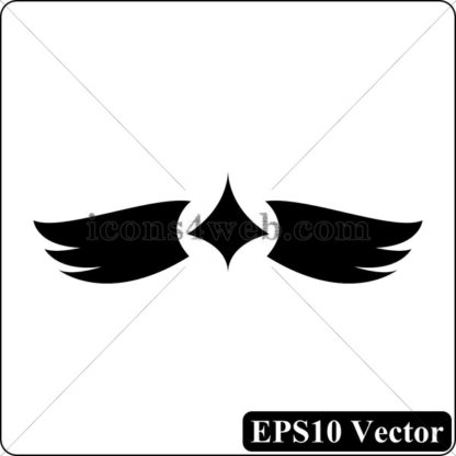 Wings black icon. EPS10 vector. - Website icons