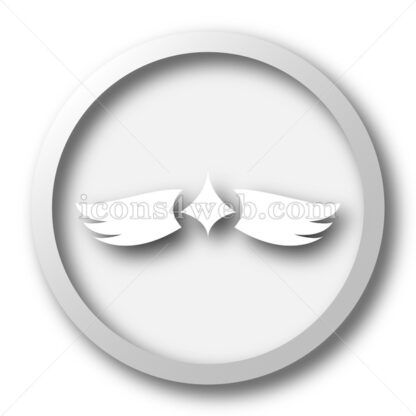 Wings white icon. Wings white button - Website icons