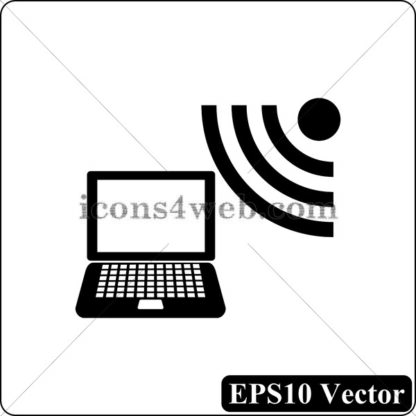 Wireless laptop black icon. EPS10 vector. - Website icons