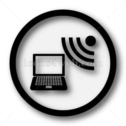 Wireless laptop simple icon. Wireless laptop simple button. - Website icons