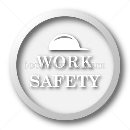 Work safety white icon. Work safety white button - Website icons