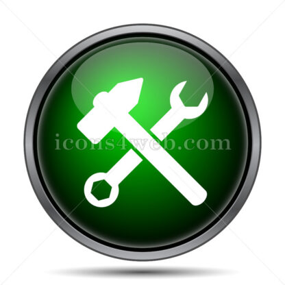 Wrench and hammer. Tools internet icon. - Website icons
