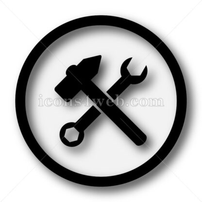 Wrench and hammer. Tools simple icon. Tools simple button. - Website icons