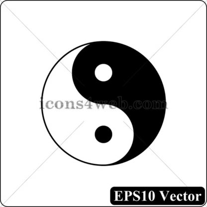 Ying yang black icon. EPS10 vector. - Website icons
