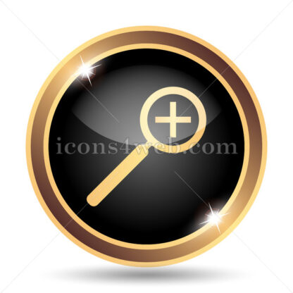 Zoom in gold icon. - Website icons