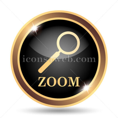 Zoom with loupe gold icon. - Website icons