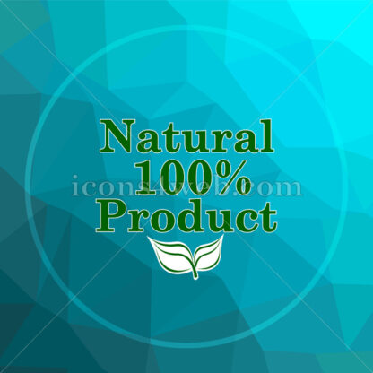 100 percent natural product low poly button. - Website icons