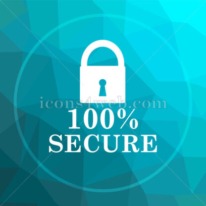 100 percent secure low poly button. - Website icons