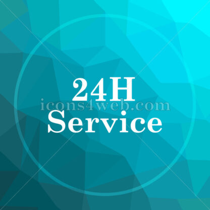 24H Service low poly button. - Website icons
