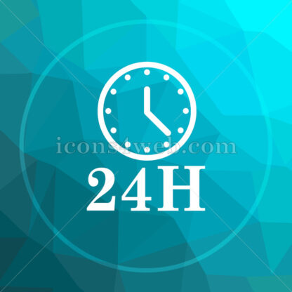 24H clock low poly button. - Website icons