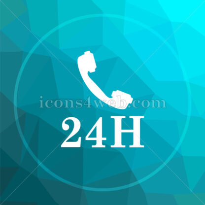 24H phone low poly button. - Website icons