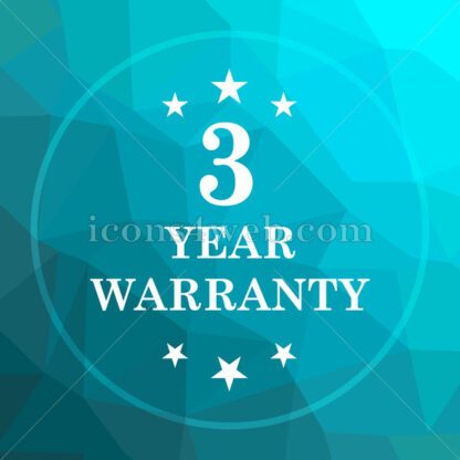 3 year warranty low poly button. - Website icons