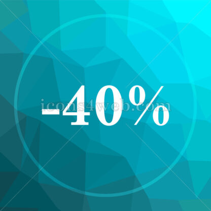 40 percent discount low poly button. - Website icons
