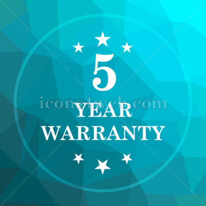 5 year warranty low poly button. - Website icons