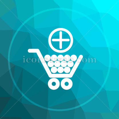 Add to shopping cart low poly button. - Website icons