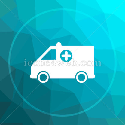 Ambulance low poly button. - Website icons
